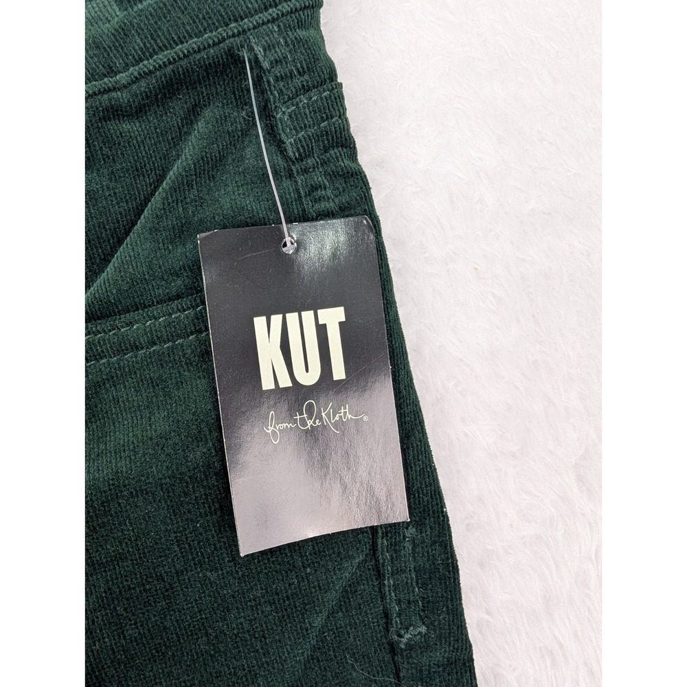 Kut From The Kloth Karen Baby Bootcut Petite Womens Pants Size 2 Green Corduroy - Picture 7 of 16